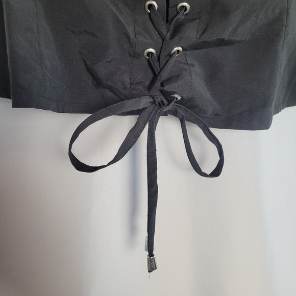 NWT Rue 21 Black Festival Lace Front Crop Top Balloon Sleeve Women's Size 2X - Picture 5 of 11